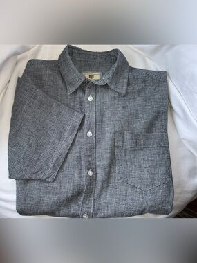 HAGGAR Shirt, Short Sleeve, Summer Linen Blend, Sz M